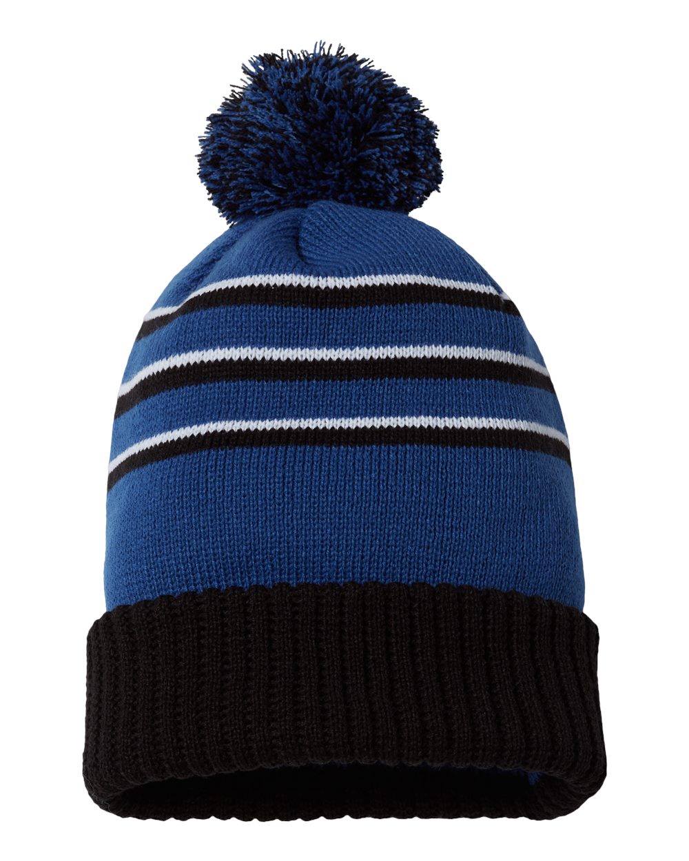 Richardson Pom-Cuffed Knit Beanie with Pom-Pom and Solid Cuff