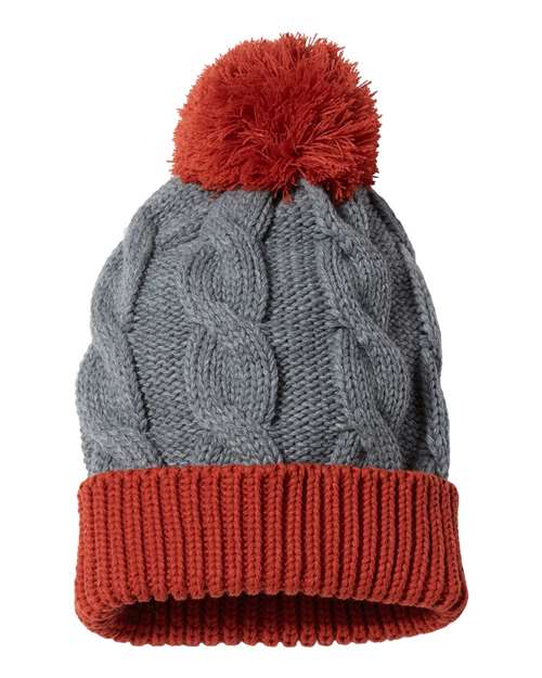 Richardson Chunk Twist Cuffed Beanie with Pom-Pom and Slouch