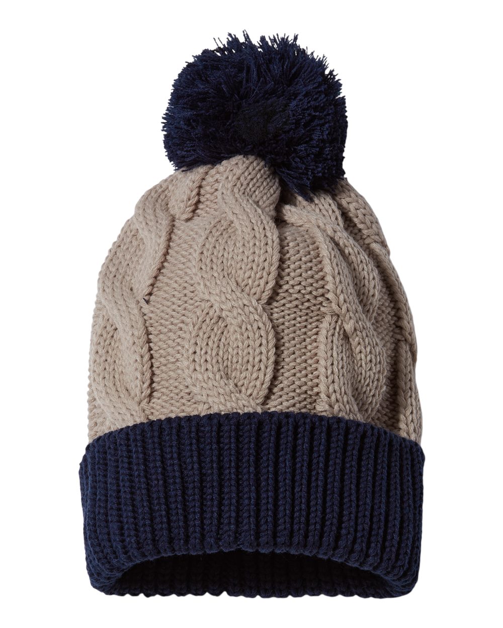 Richardson Chunk Twist Cuffed Beanie with Pom-Pom and Slouch