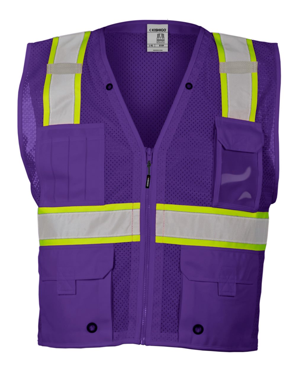 Kishigo Unisex EV Series Enhanced Visibility Multi-Pocket Mesh Safety Vest