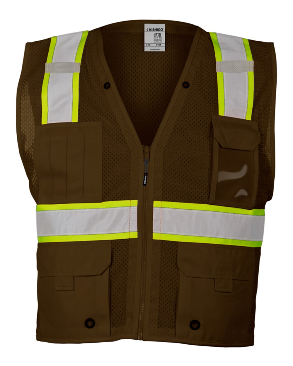 Kishigo Unisex EV Series Enhanced Visibility Multi-Pocket Mesh Safety Vest