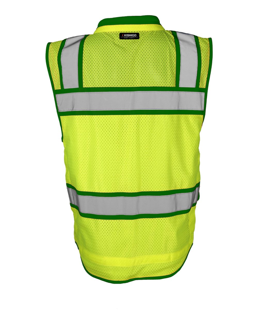 Kishigo Men's Color Contrast High Performance Surveyors Vest – Lime, Pink, Red, Royal Blue
