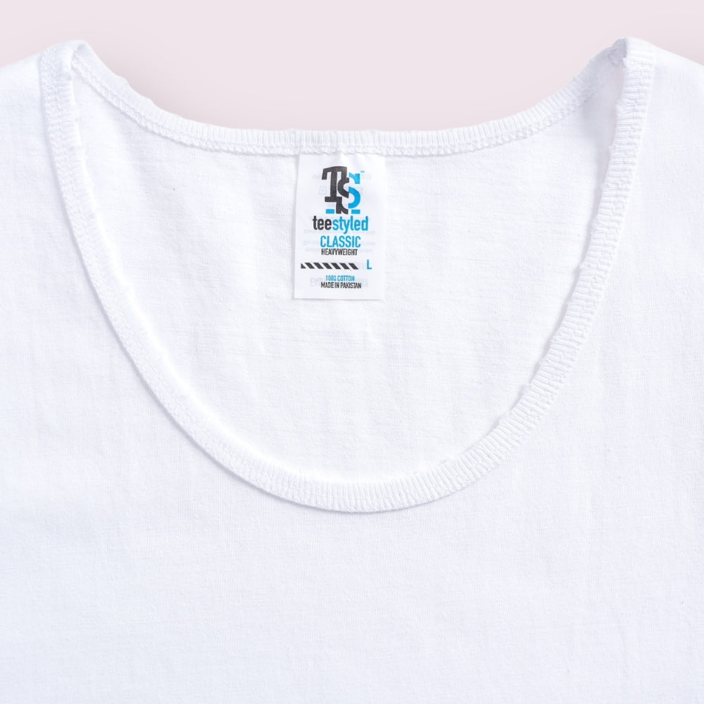 Hand Distressed Heavyweight Cotton Tank Top Reactive Dyed Tear-Away Label