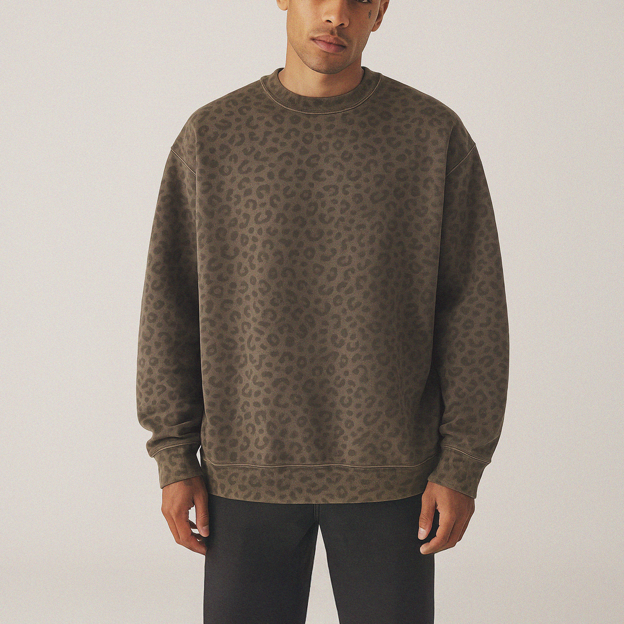 Premium 15oz Heavyweight Cotton Fleece Crewneck Sweatshirt - Oversized Drop Shoulder Design