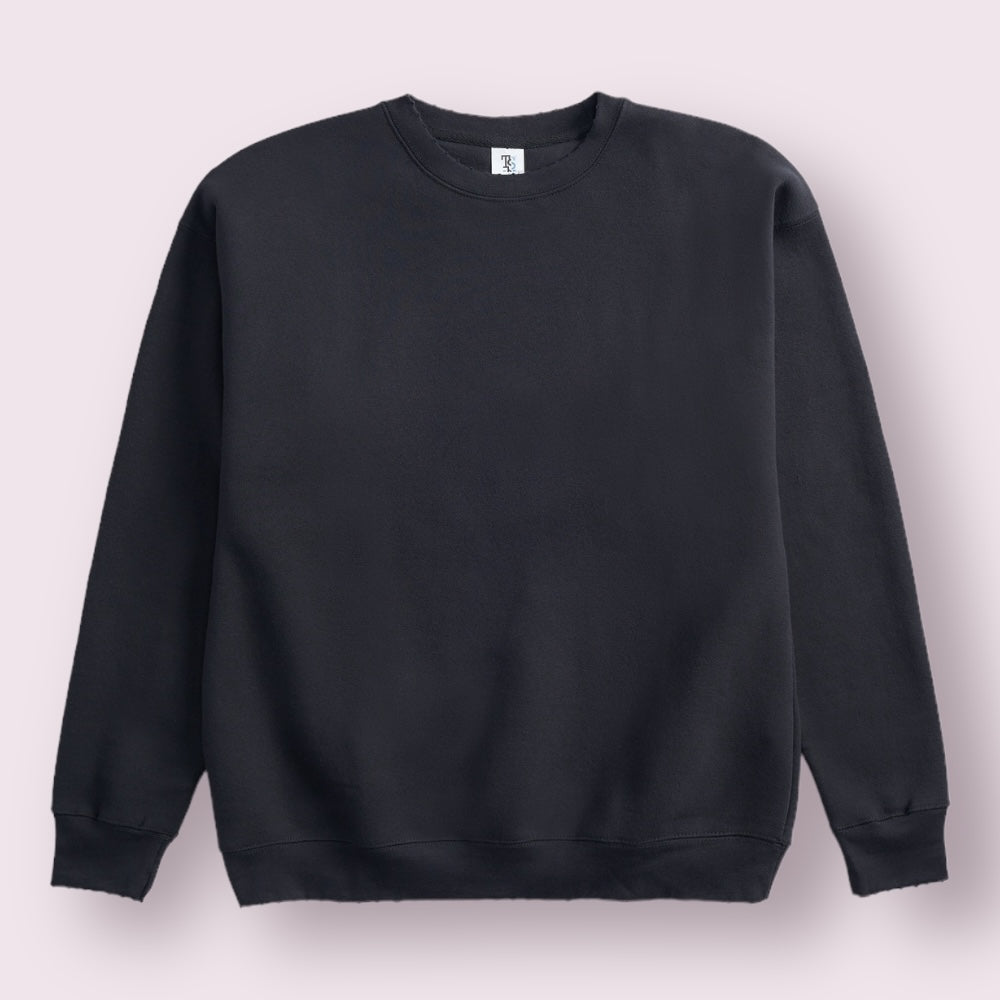 Hand Distressed Heavyweight Crewneck Sweatshirt 9.5oz Cotton Blend Classic Fit