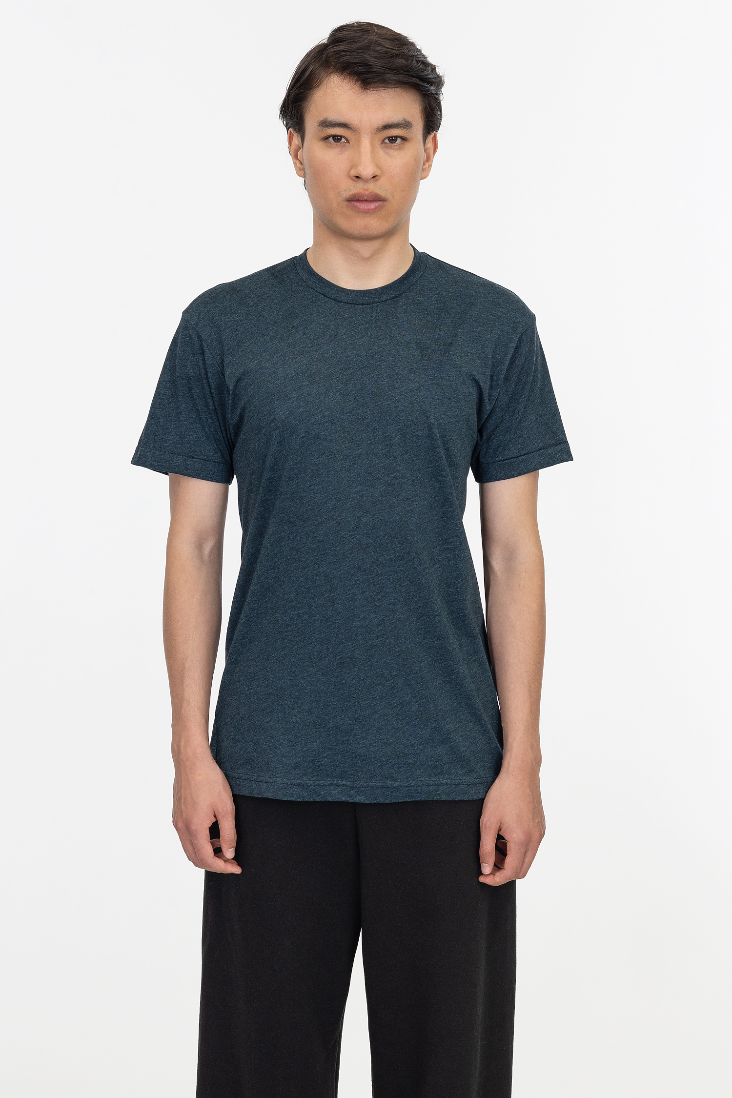 Premium Unisex Poly-Cotton Blend Crewneck T-Shirt, 3.8 oz, Made in USA