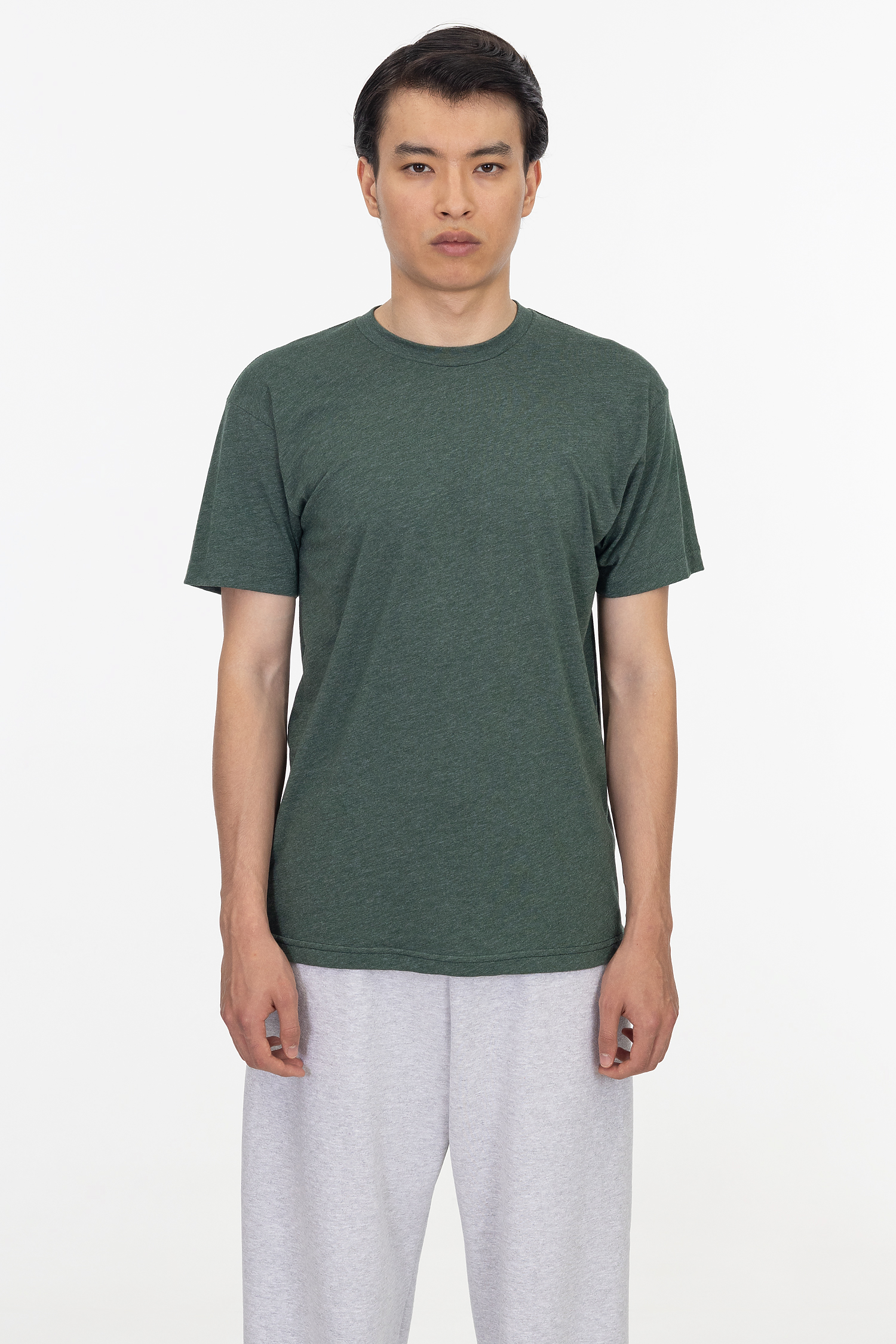 Premium Unisex Poly-Cotton Blend Crewneck T-Shirt, 3.8 oz, Made in USA
