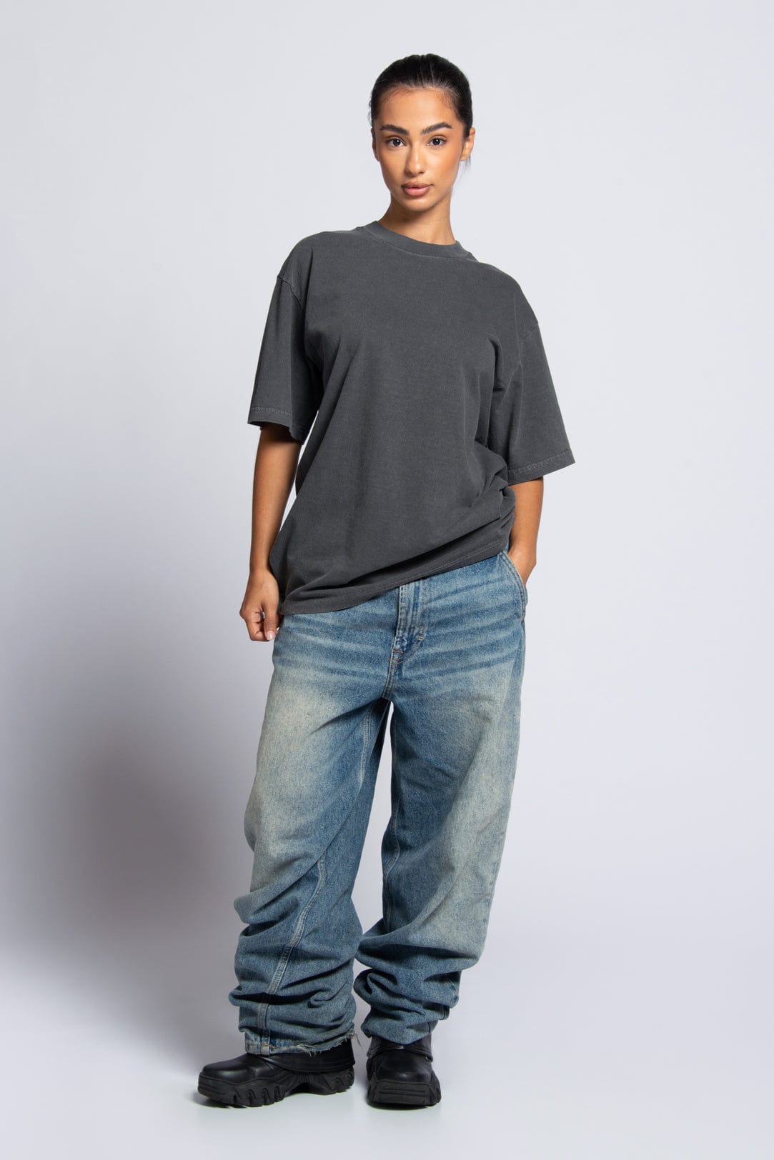 Heavyweight Boxy Hall Pass T-Shirt 7oz Oversized Durable Collar