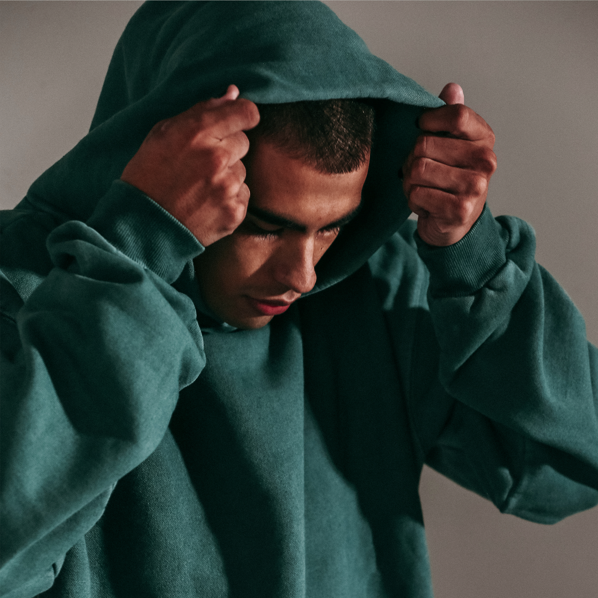 15oz Heavy Cotton Hoodie Oversized Drop-Shoulder Pigment-Dyed Fleece