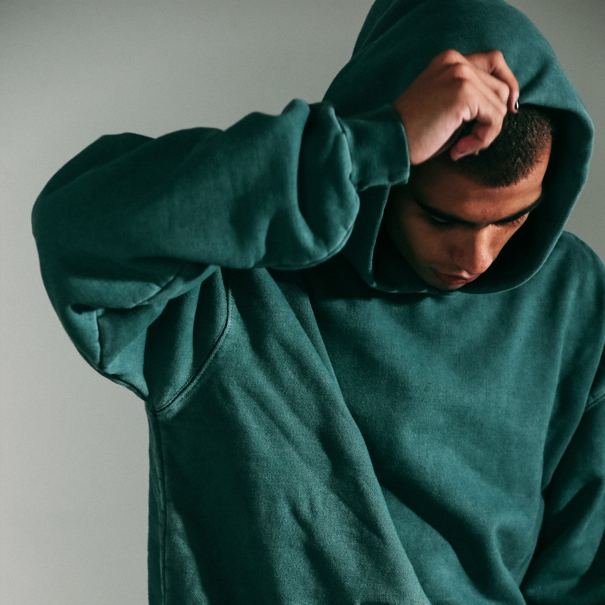 15oz Heavy Cotton Hoodie Oversized Drop-Shoulder Pigment-Dyed Fleece