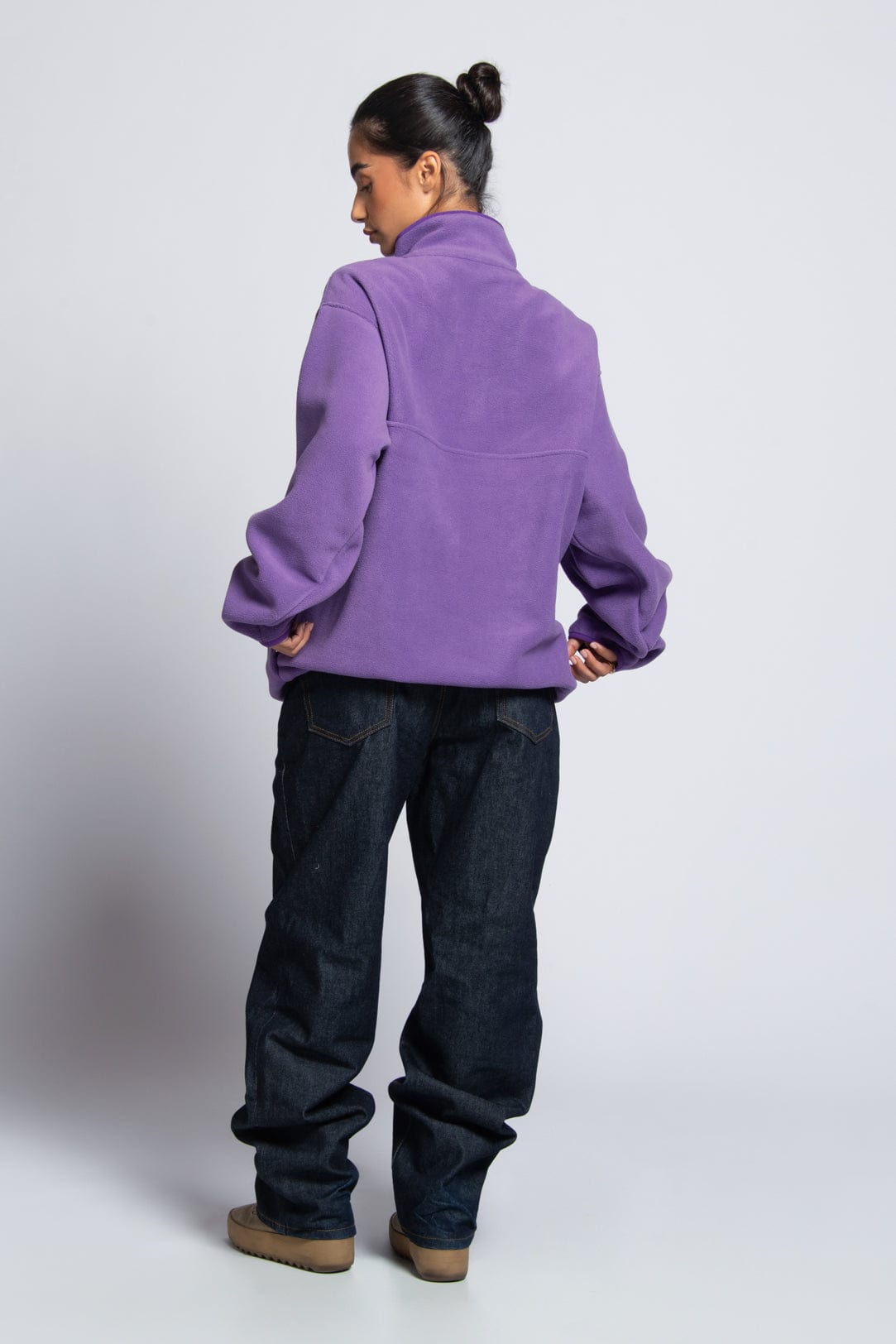 Insulated Polar Fleece Pullover with Hidden Snaps, Deep Pockets