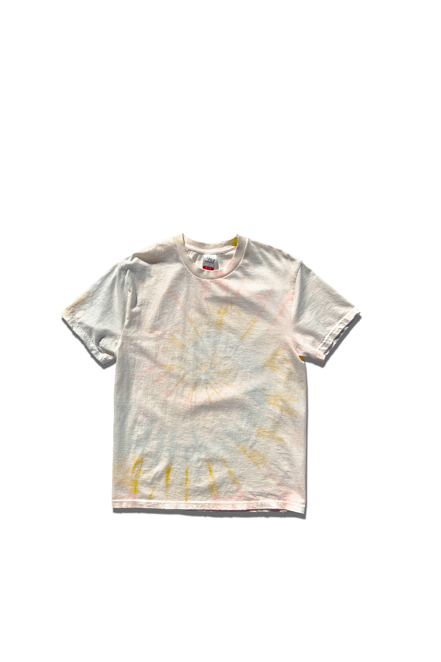 Distressed Sherbet Tie Dye Heavyweight Tubular Cotton T-Shirt