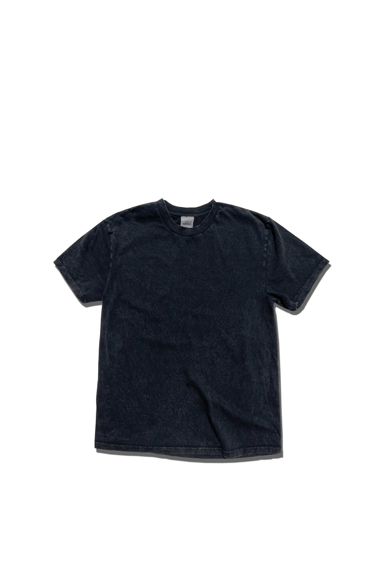 Stone Mineral Black Garment-Dyed Heavy Cotton T-Shirt Relaxed Fit