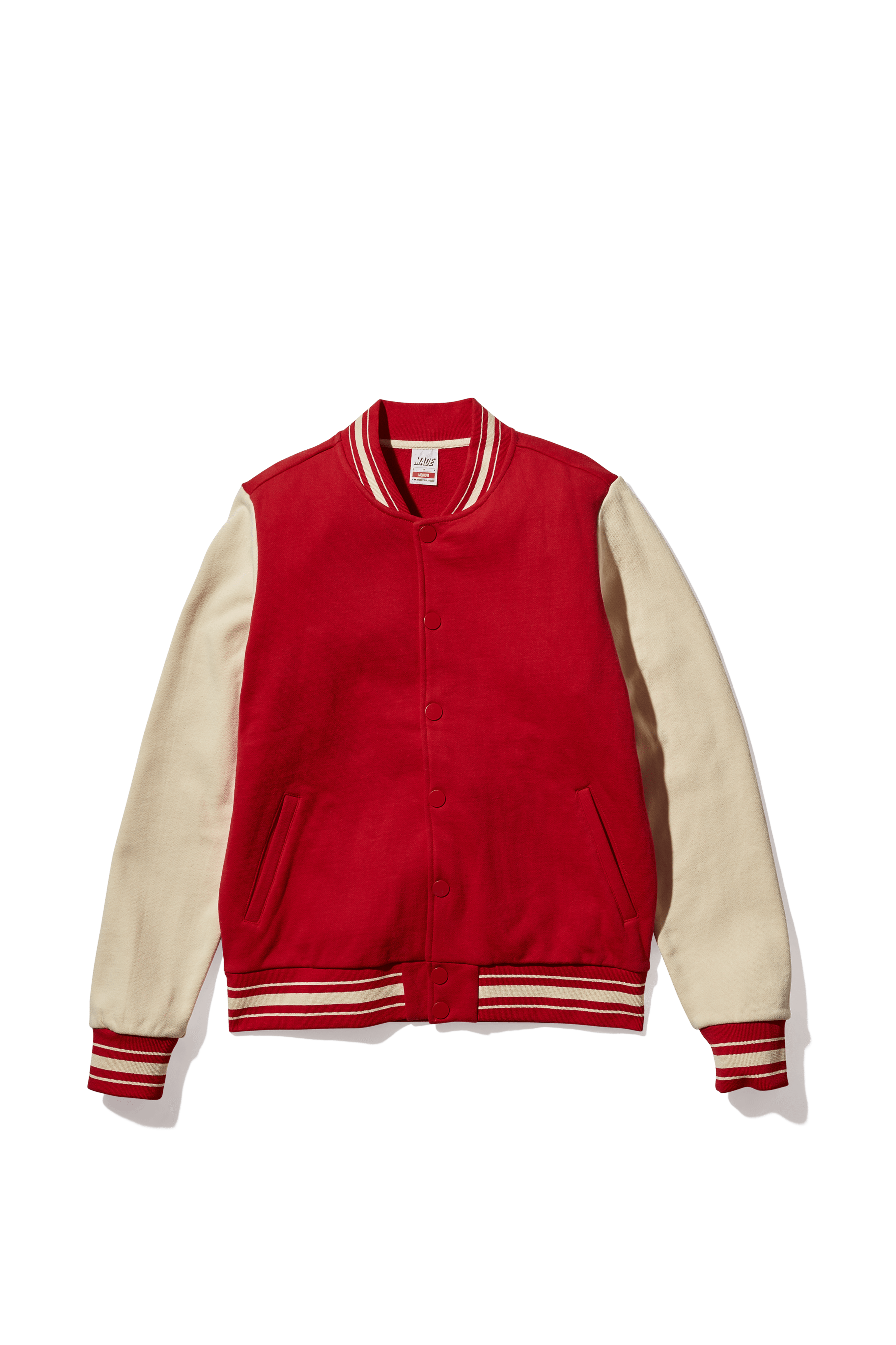 Vintage Cotton Letterman Jacket 16oz Almond Oil Sleeves Classic