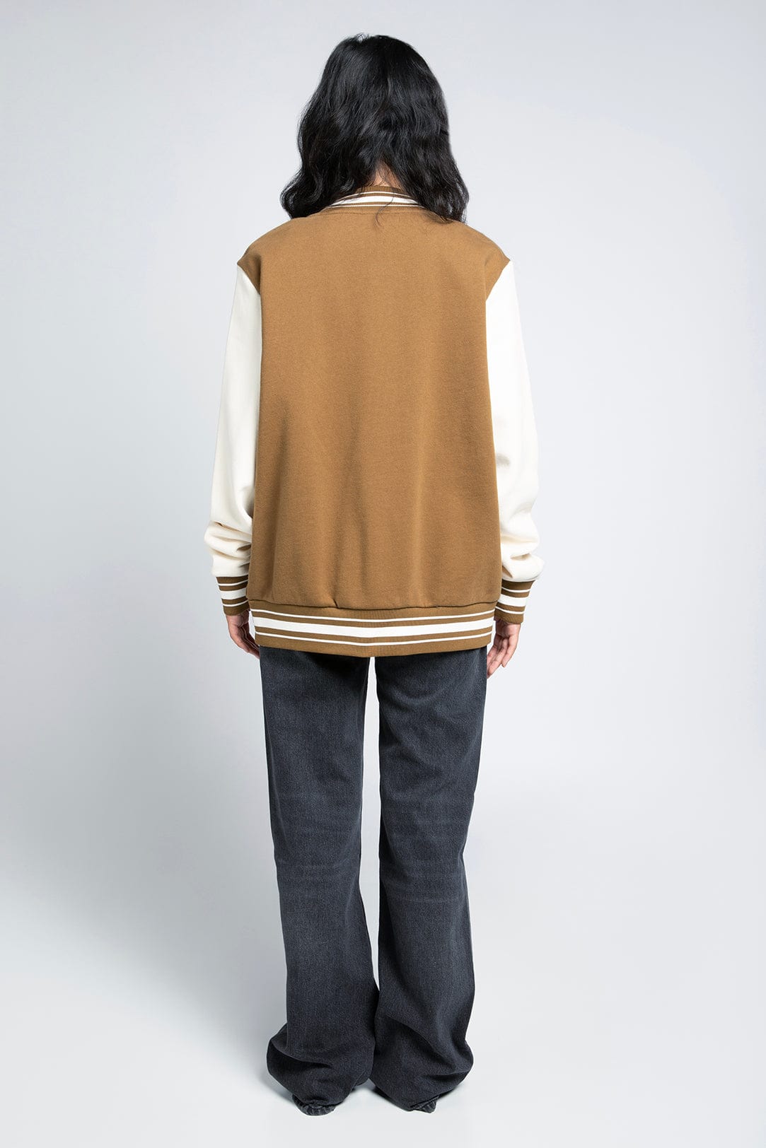 Vintage Cotton Letterman Jacket 16oz Almond Oil Sleeves Classic