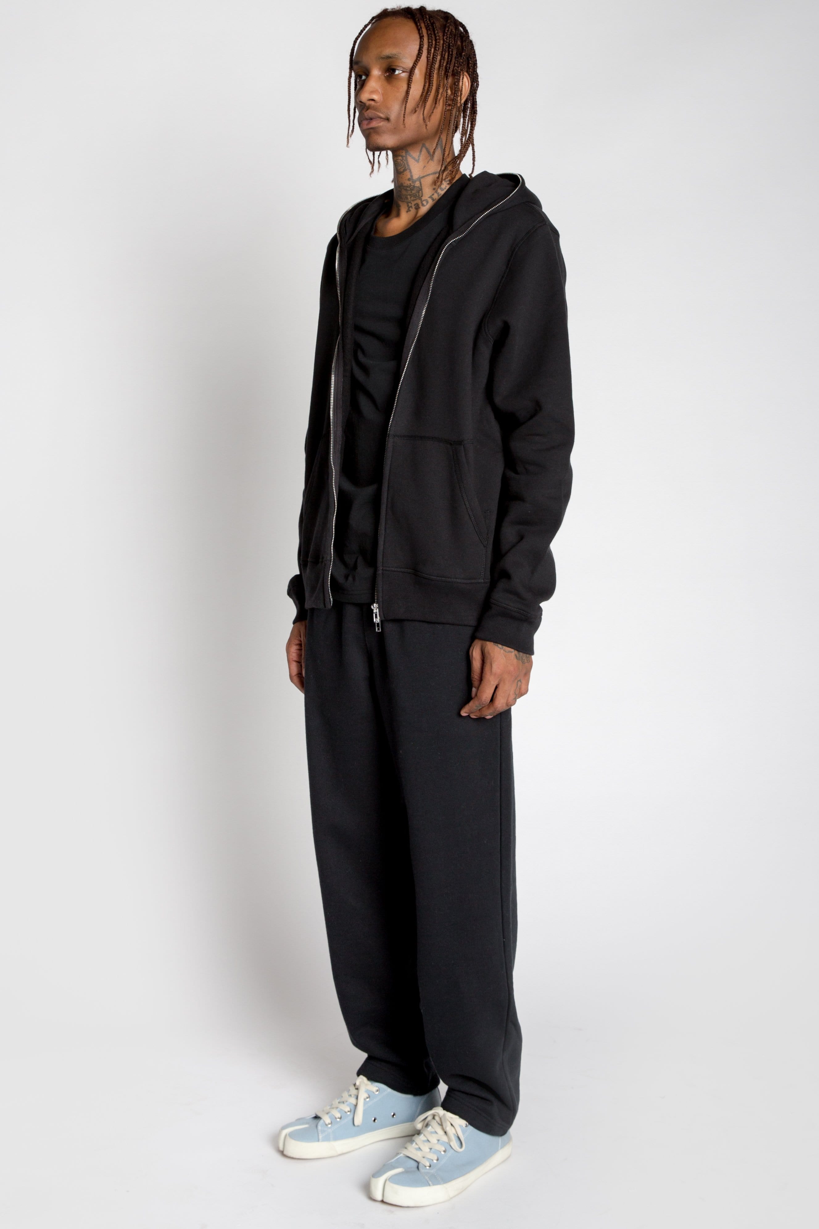 Full Zip Body Bag Hoodie Heavyweight Cotton-Blend Chrome Zipper