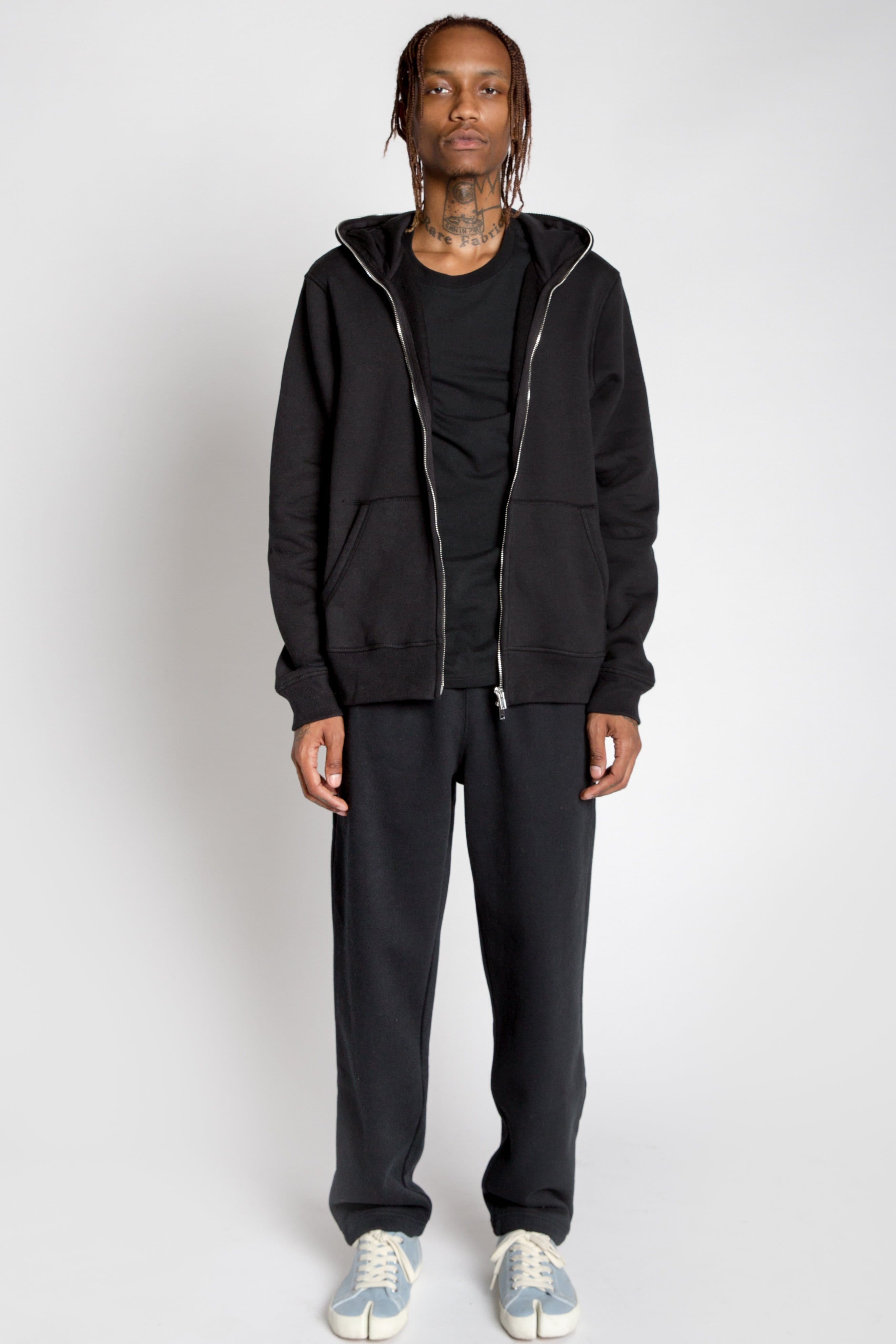 Full Zip Body Bag Hoodie Heavyweight Cotton-Blend Chrome Zipper