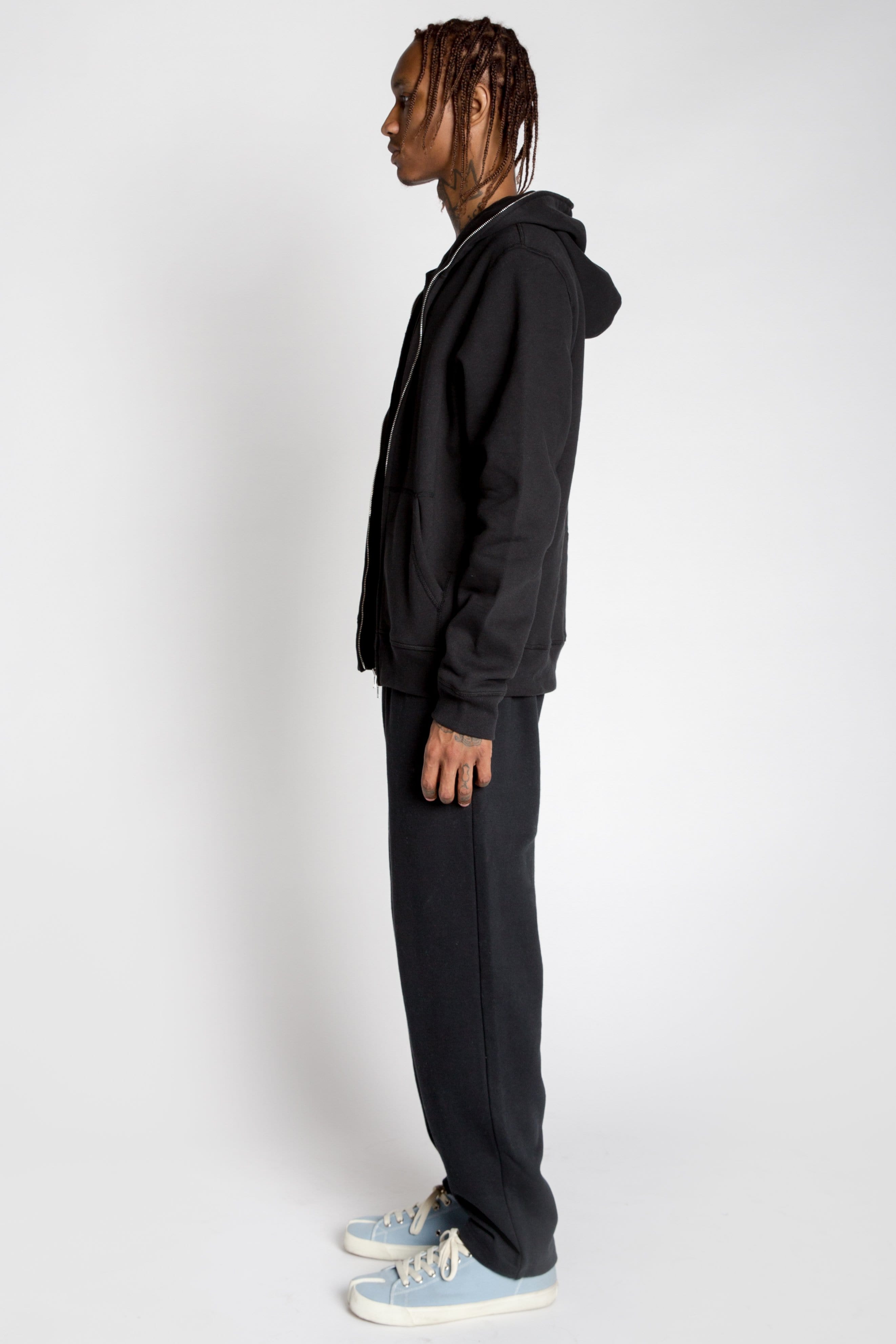Full Zip Body Bag Hoodie Heavyweight Cotton-Blend Chrome Zipper