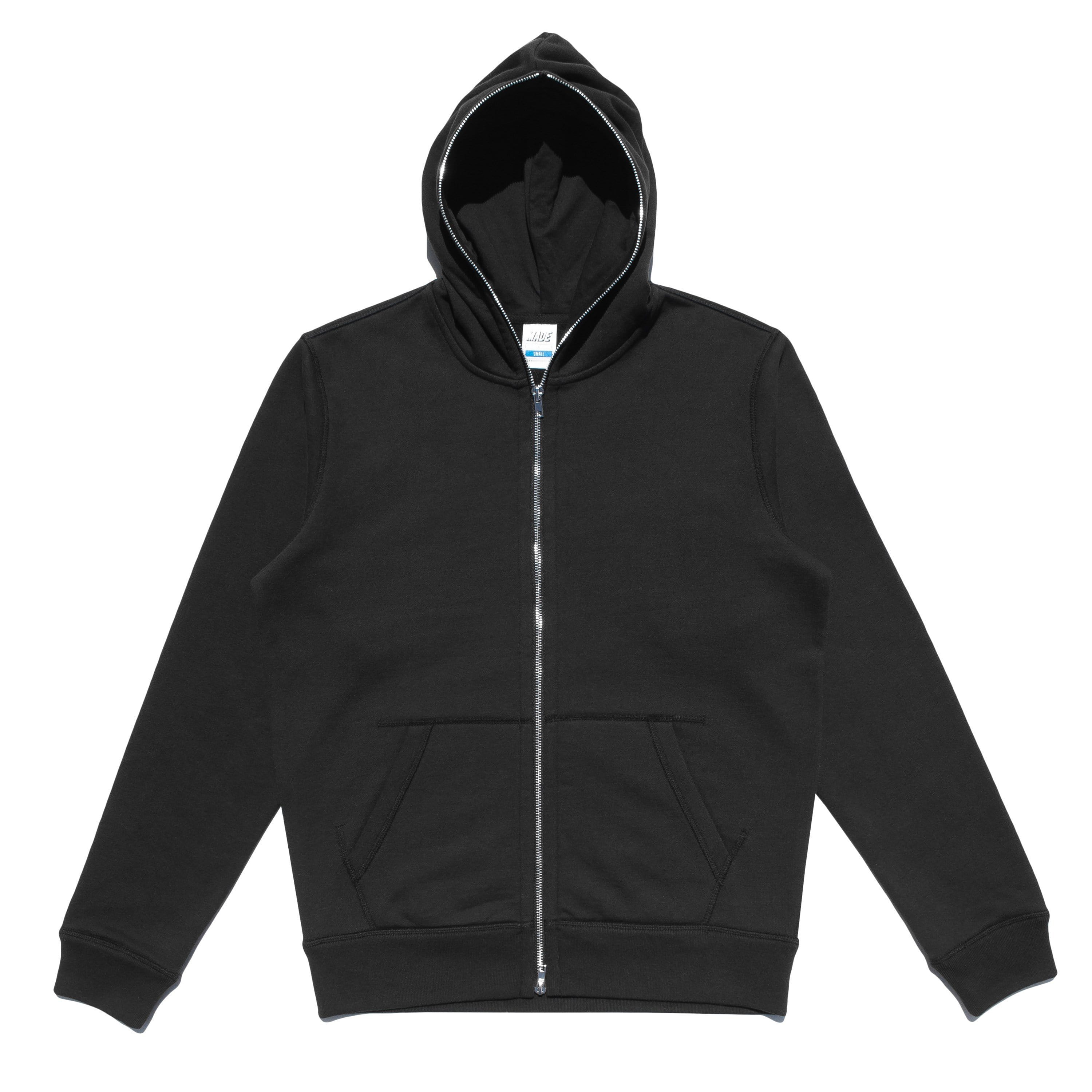 Full Zip Body Bag Hoodie Heavyweight Cotton-Blend Chrome Zipper
