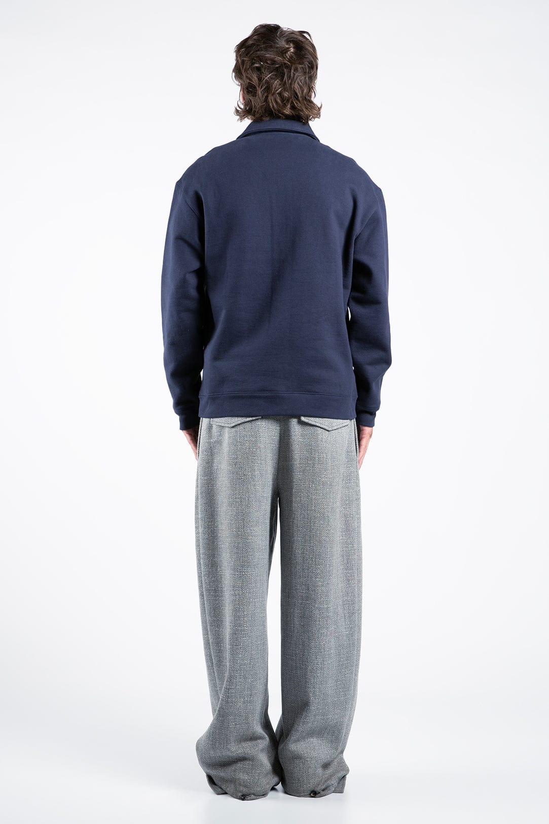 Heavyweight Organic Cotton Recess Polo Fleece Shirt with Quarter Zip