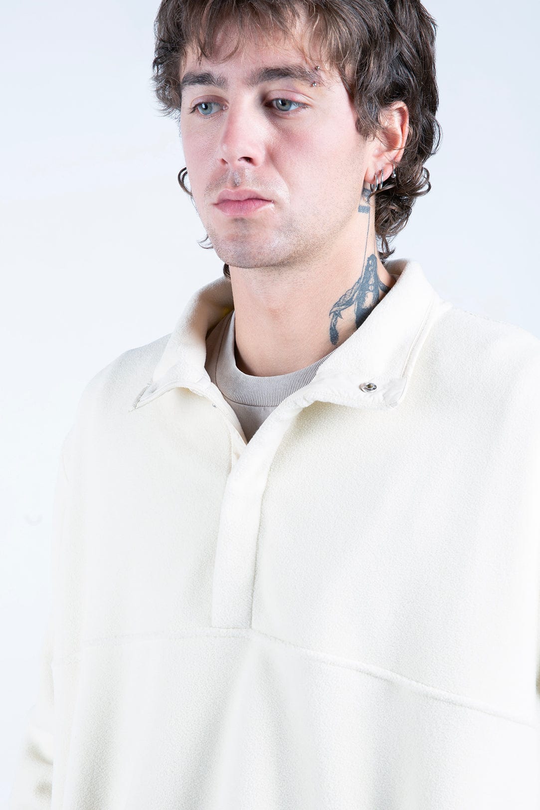 Insulated Polar Fleece Pullover with Hidden Snaps, Deep Pockets