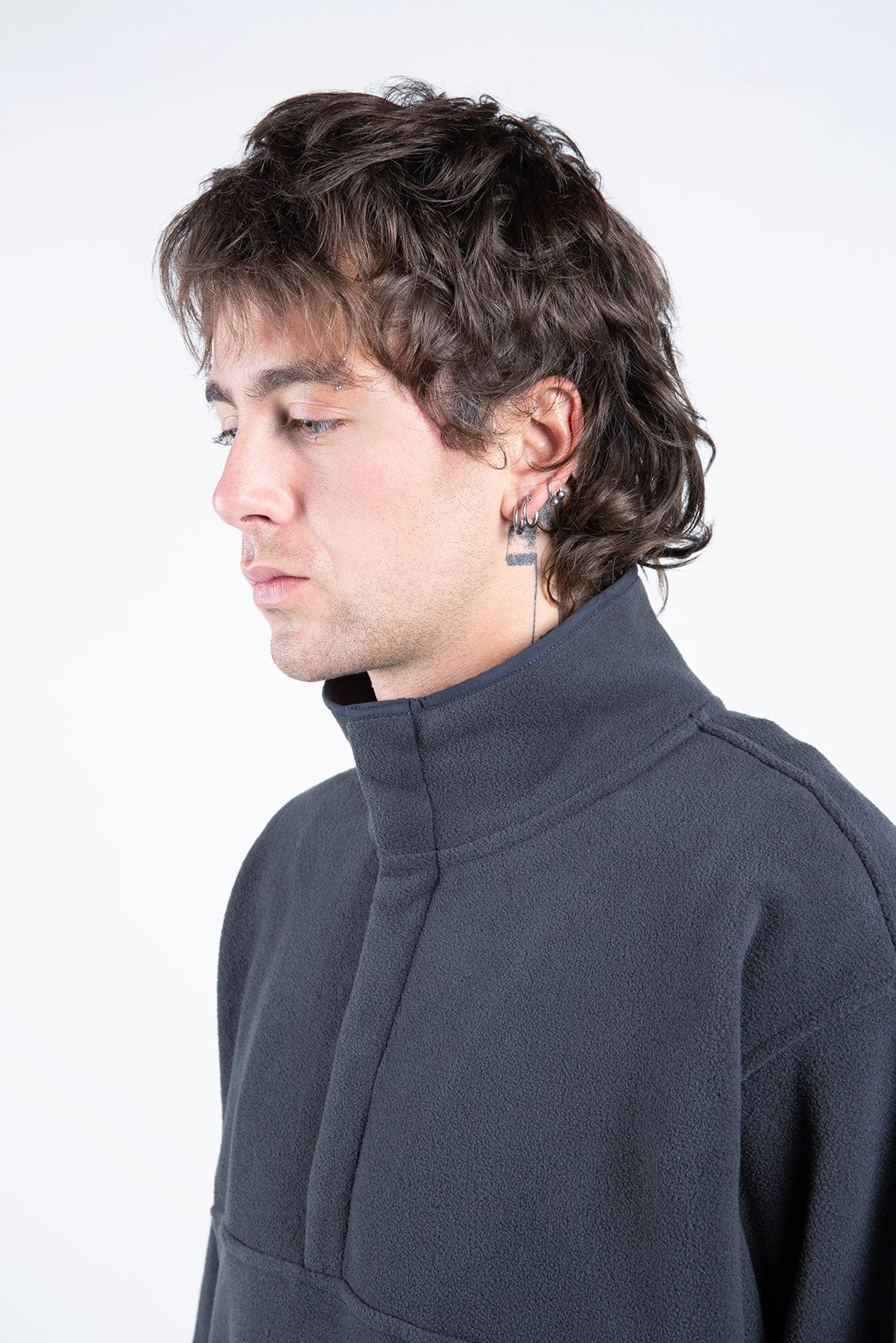 Insulated Polar Fleece Pullover with Hidden Snaps, Deep Pockets