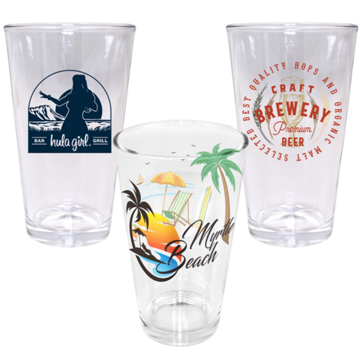 Classic 16 Ounce Clear Pint Glass for Craft Beer and Beverages
