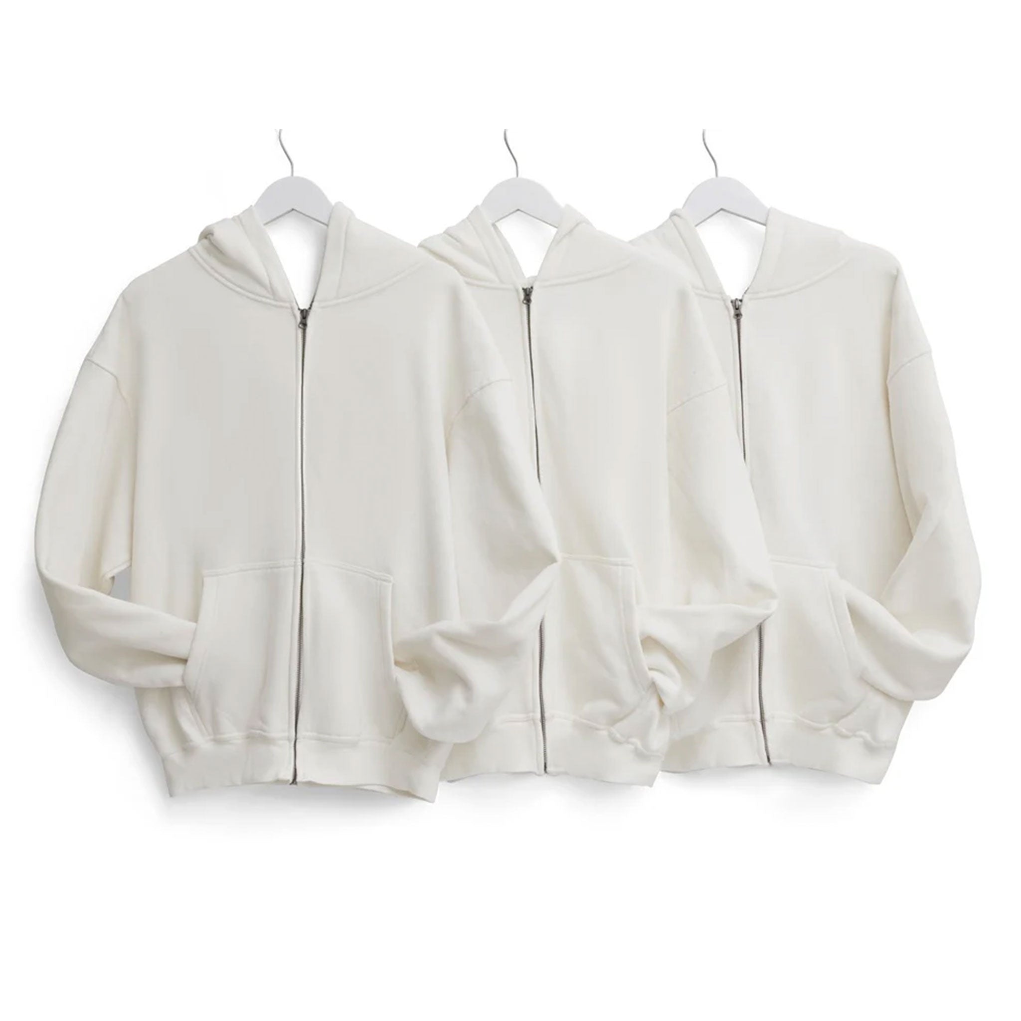 Organic Cotton Oversized Zip Hoodie 11oz Enzyme Wash YKK Zipper