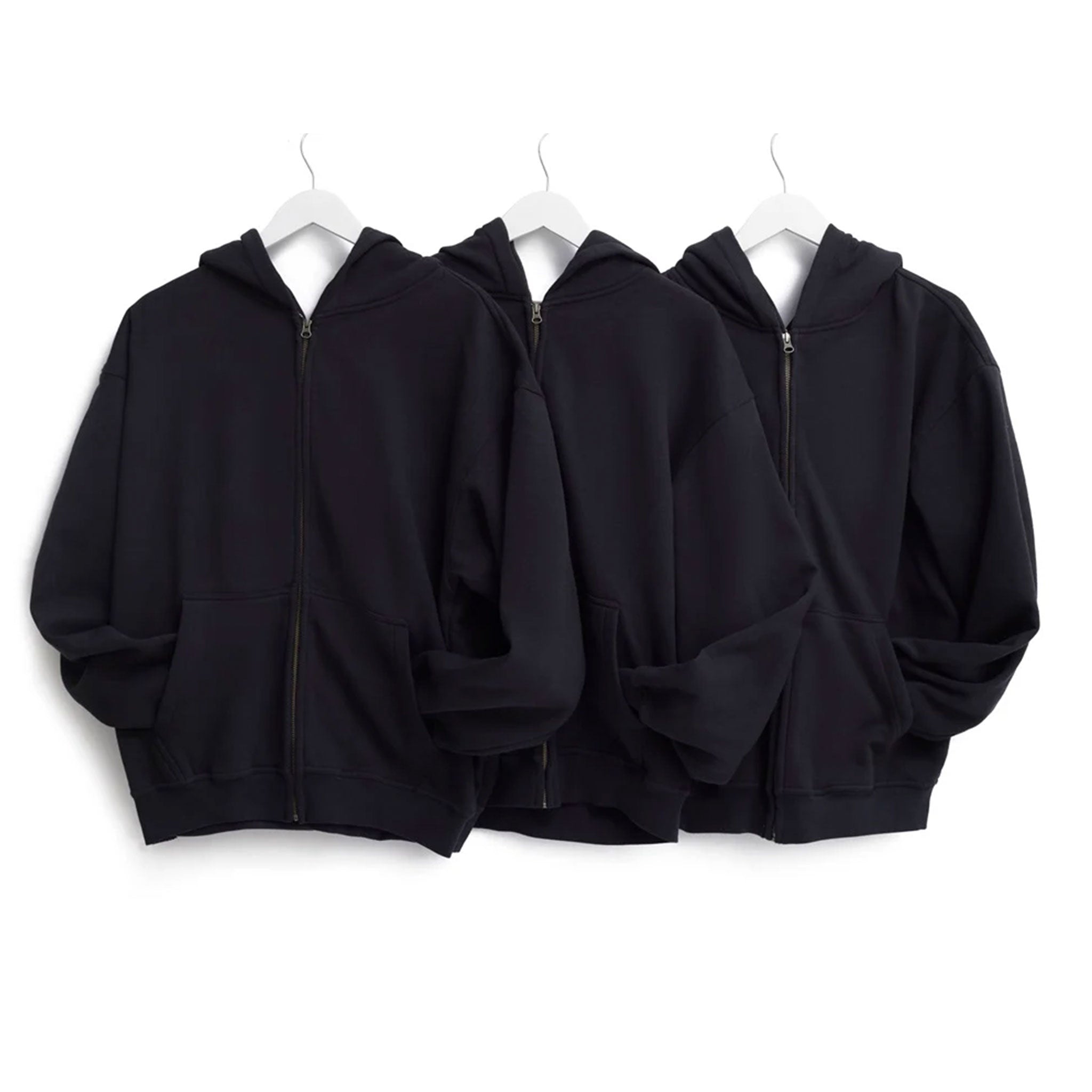 Organic Cotton Oversized Zip Hoodie 11oz Enzyme Wash YKK Zipper