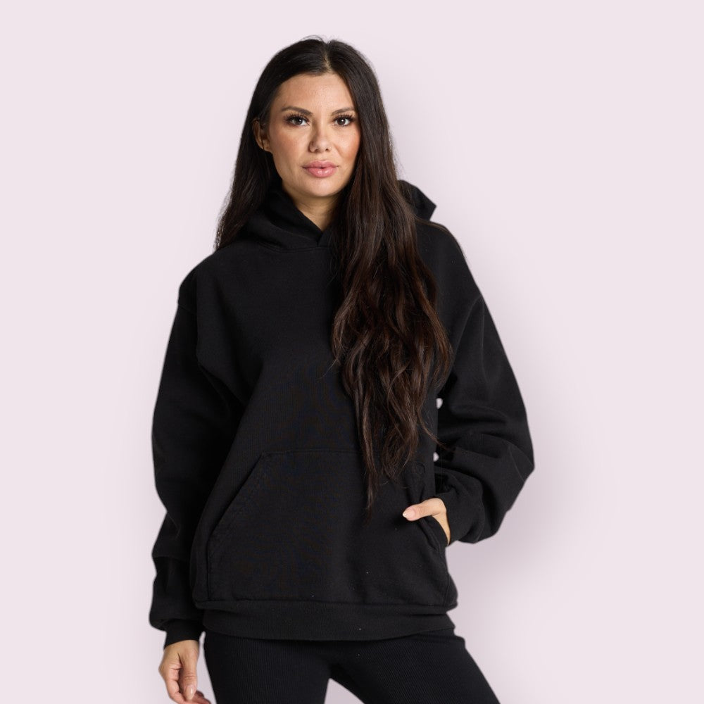 DOV Heavyweight Garment-Dyed Cotton Unisex Hoodie Shrink-Free Spacious Fit