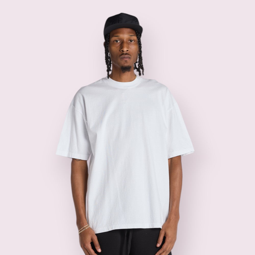 Unisex Heavyweight Garment-Dyed Cotton Tee High Rib Collar Shrink-Free
