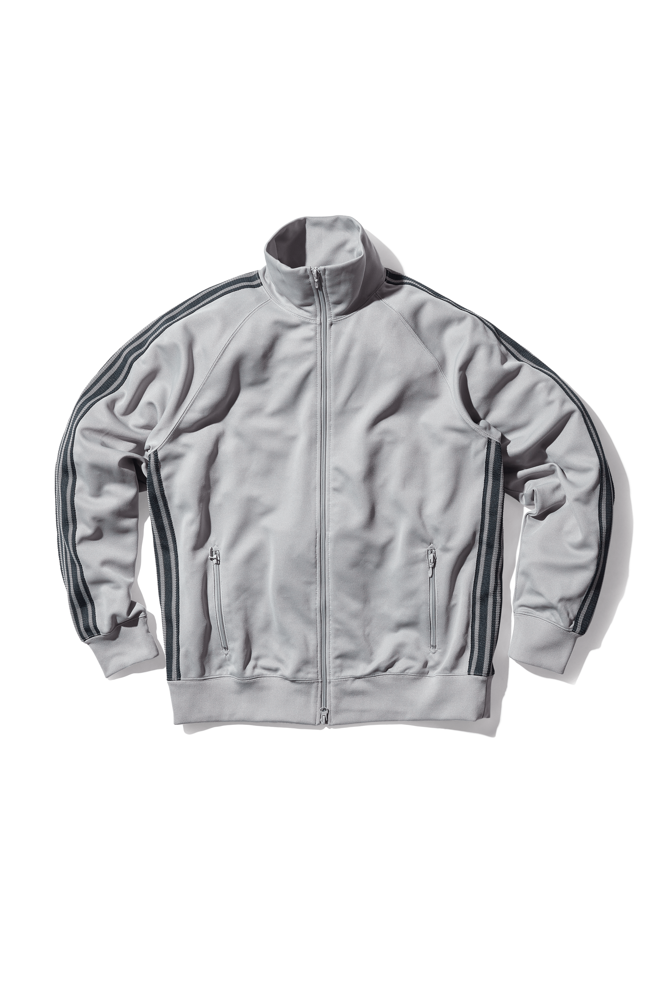 Premium Heavyweight Polyester Track Jacket with Custom Knit Taping and Two-Way Zipper