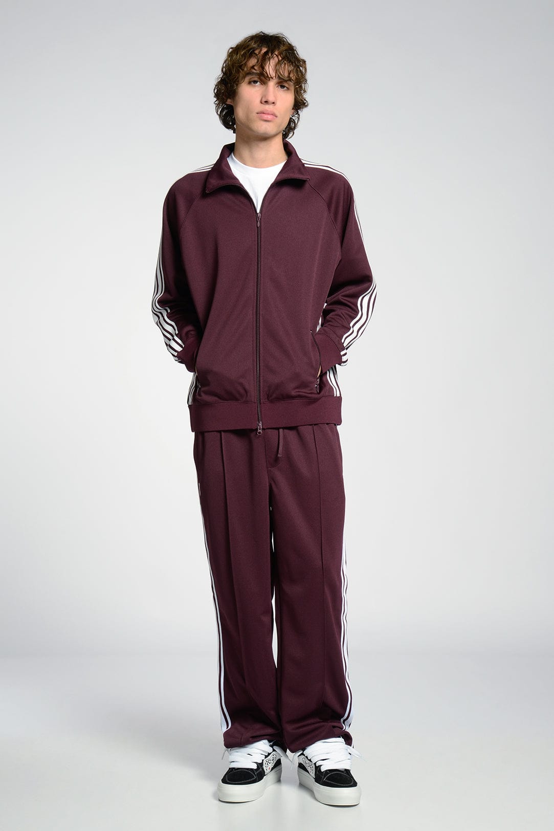 Heavyweight Trackstar Track Pants with Zipper Pockets and Stripe Taping