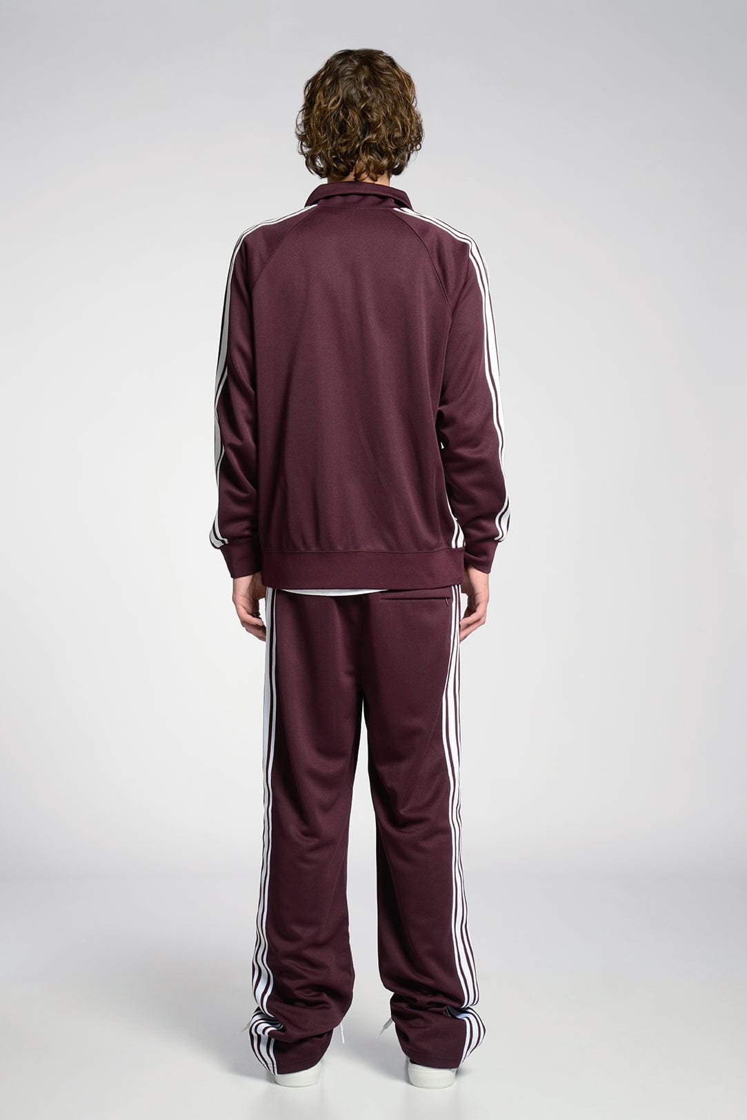Premium Heavyweight Polyester Track Jacket with Custom Knit Taping and Two-Way Zipper