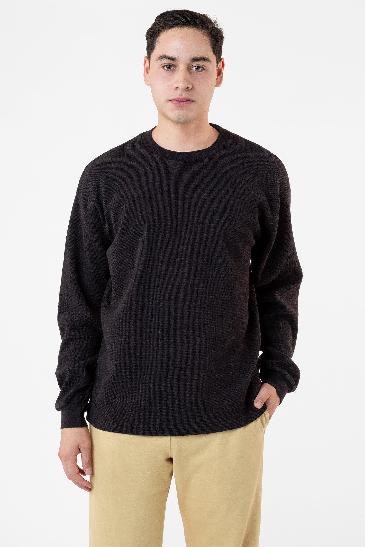 Heavyweight Garment-Dyed Unisex Thermal Crew Neck Long Sleeve Shirt
