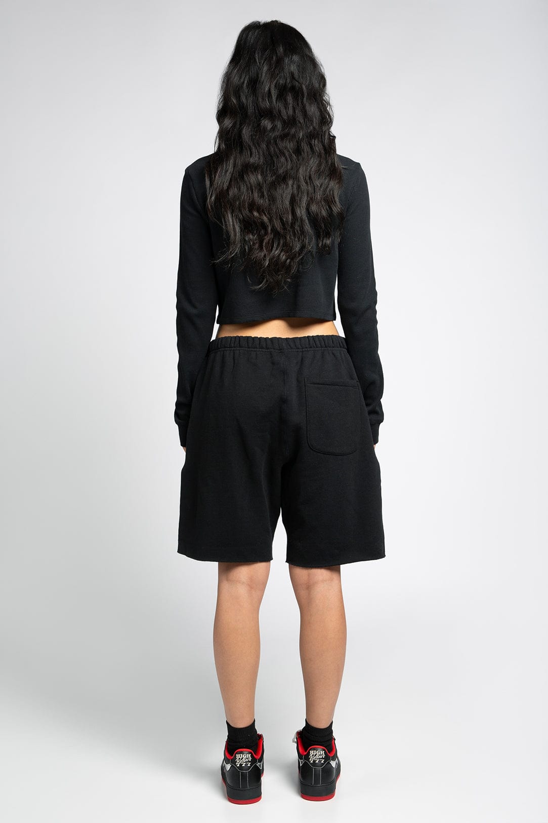 Varsity Mid-Length Sweatshorts with Zipped Pocket and Gusseted Fit