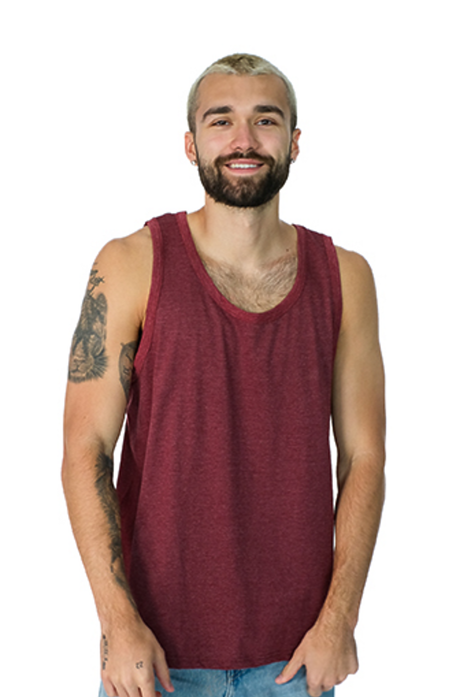Premium Heather Tank Top - Lightweight Cotton-Poly Blend, Relaxed Fit