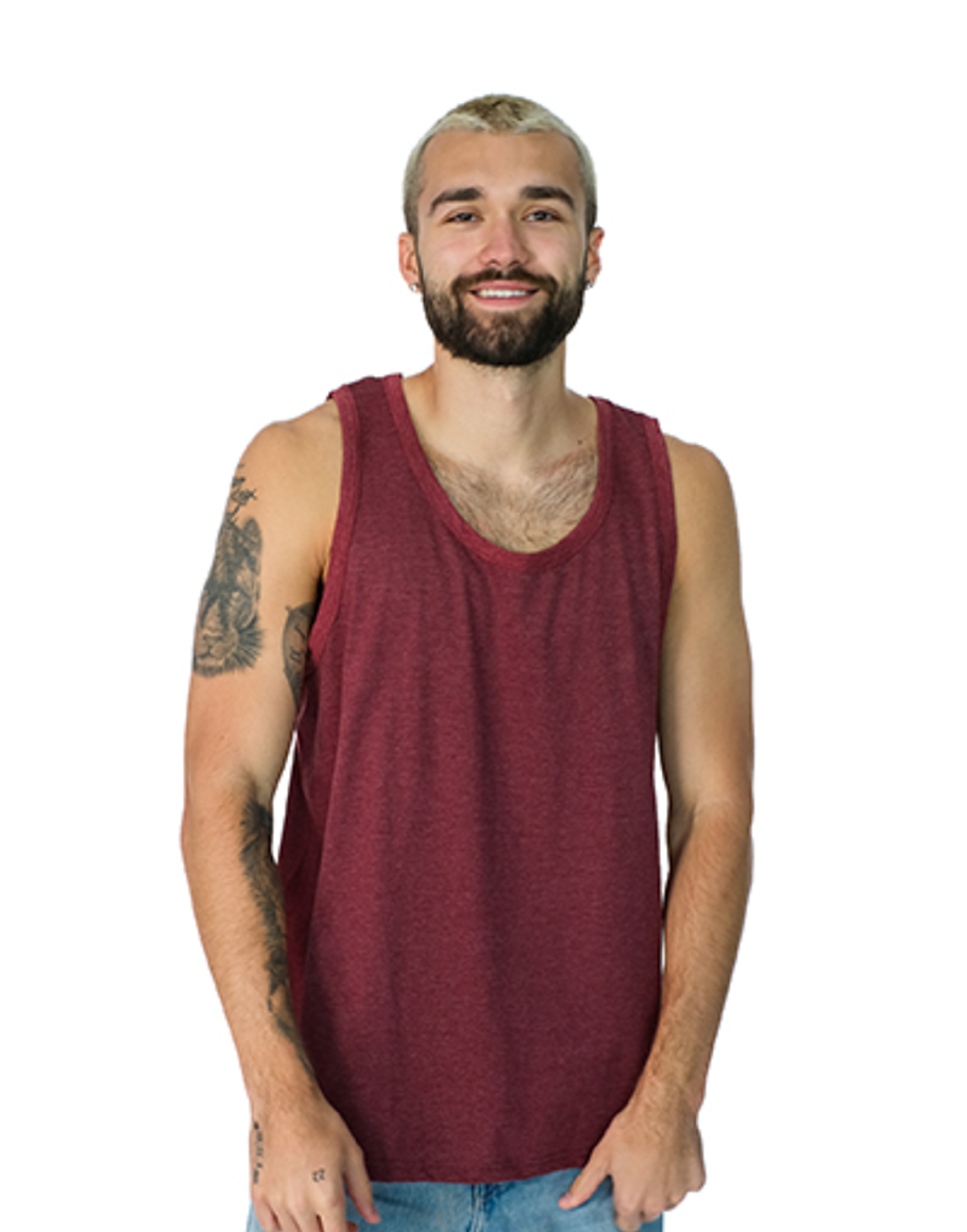 Premium Heather Tank Top - Lightweight Cotton-Poly Blend, Relaxed Fit