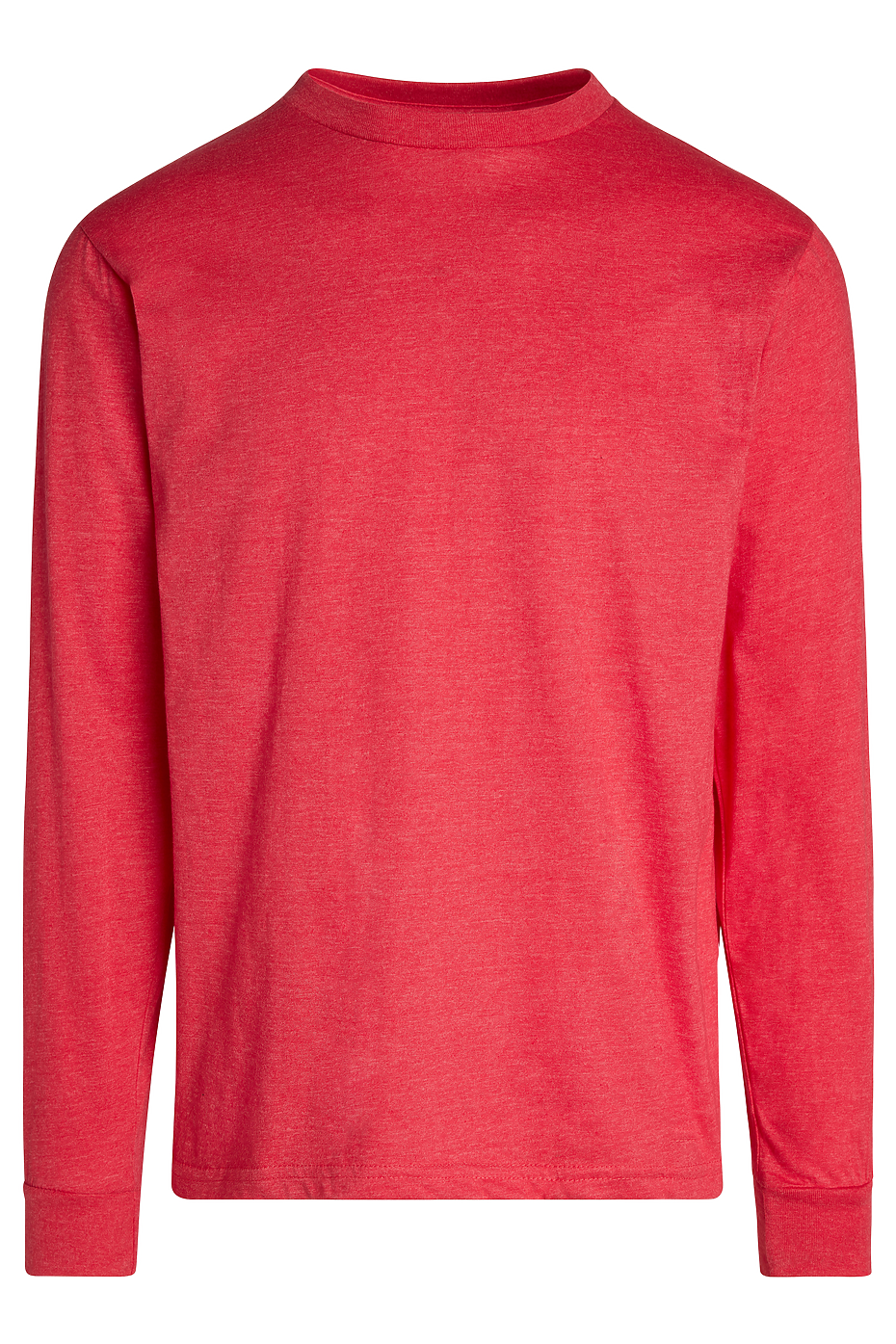Premium Heather Long Sleeve Crew Neck Tee CVC Cotton-Poly Blend