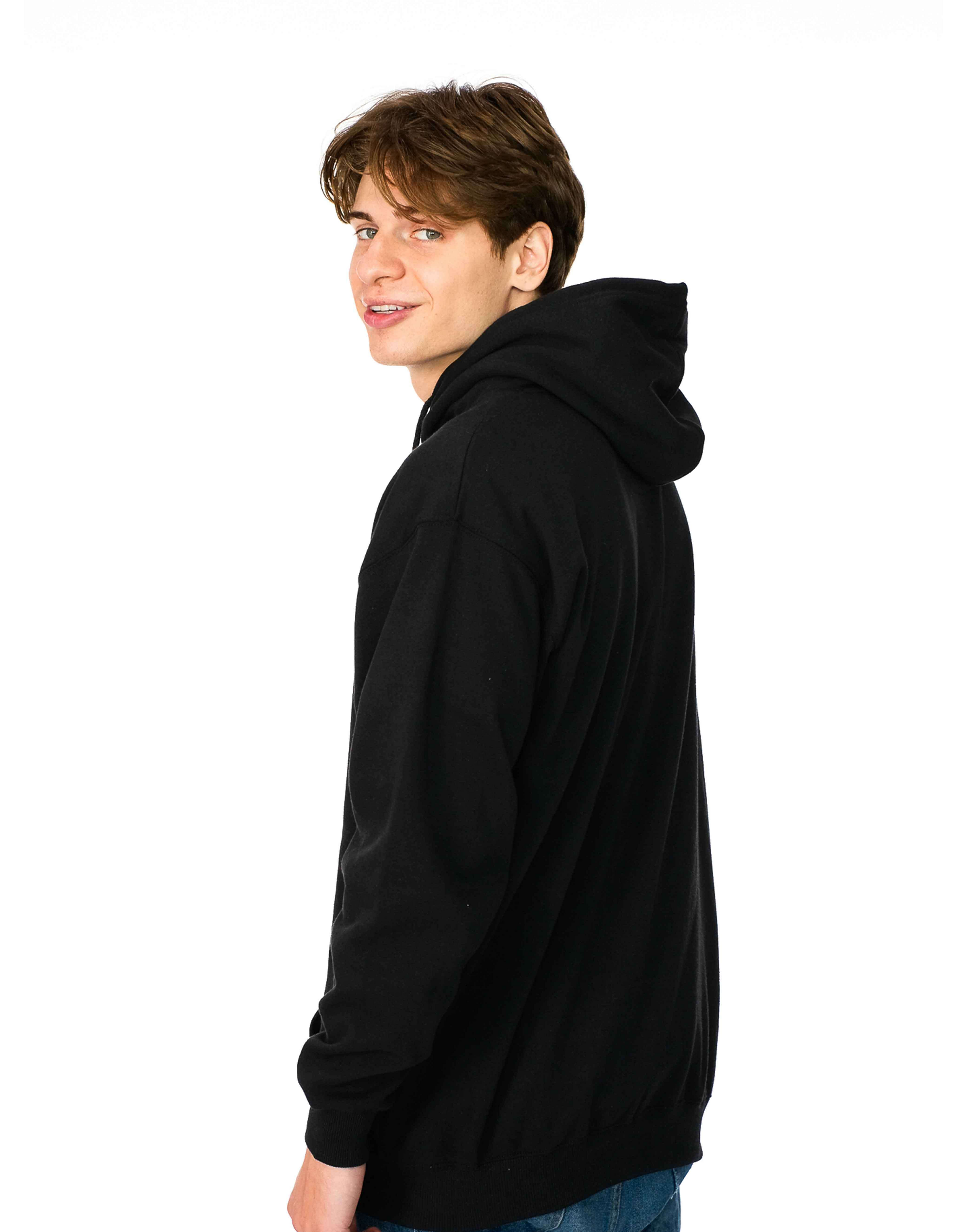 Recycled Cotton Blend Pullover Hoodie, Eco Fleece, Kangaroo Pocket