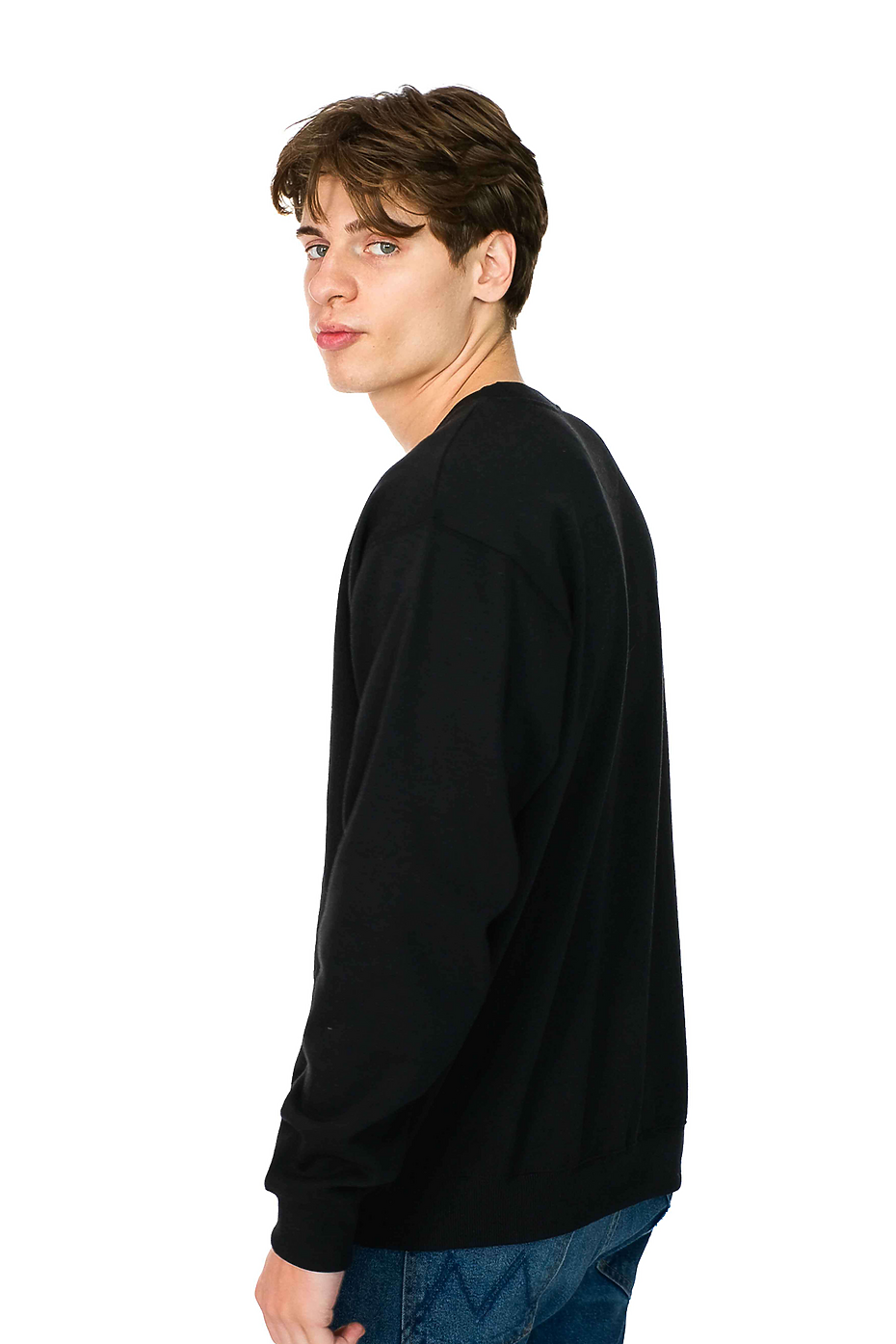 Zuni Recycled Fleece Crewneck Sweatshirt Black 52% Cotton Blend