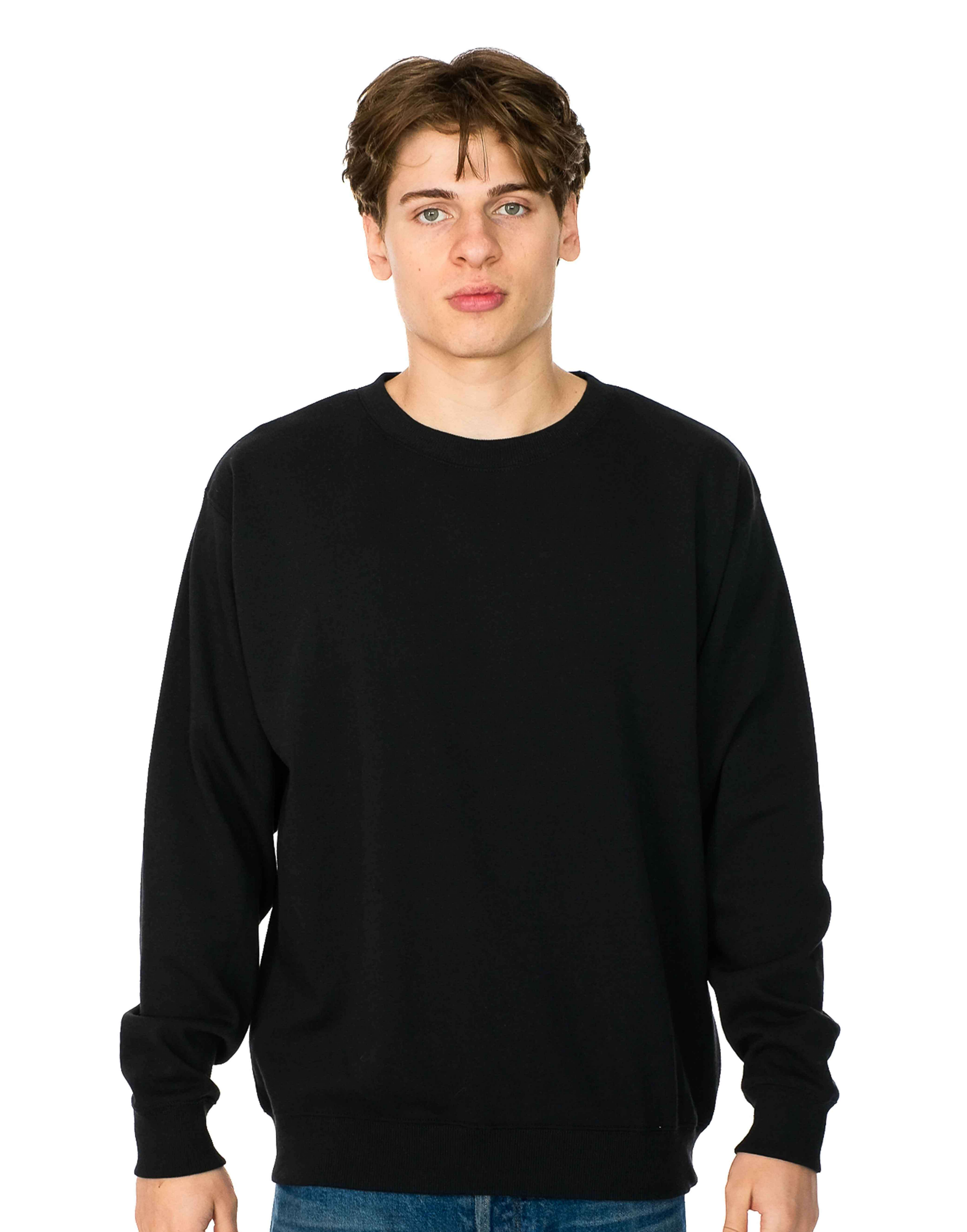 Zuni Recycled Fleece Crewneck Sweatshirt Black 52% Cotton Blend