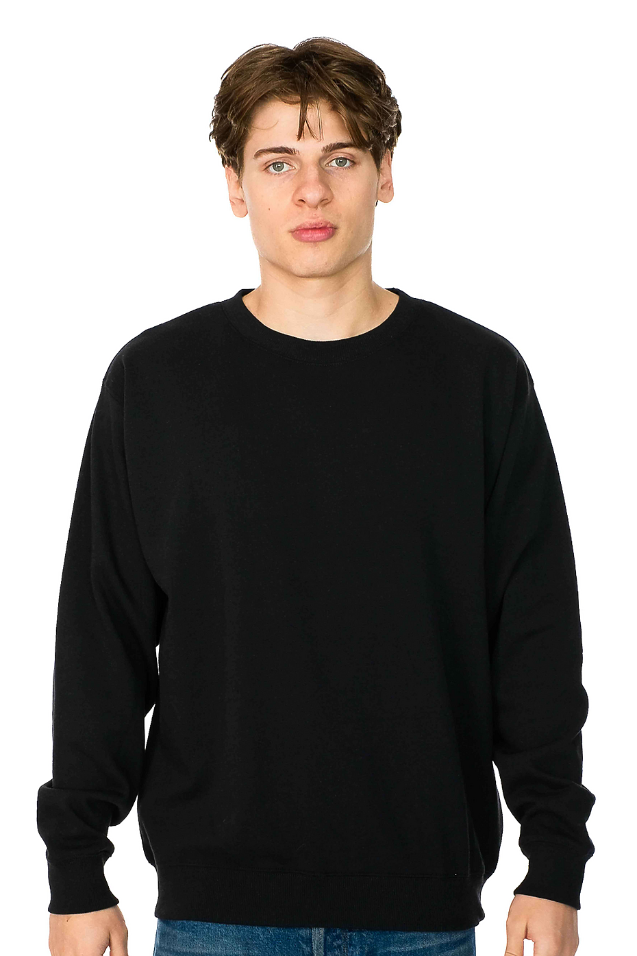 Zuni Recycled Fleece Crewneck Sweatshirt Black 52% Cotton Blend