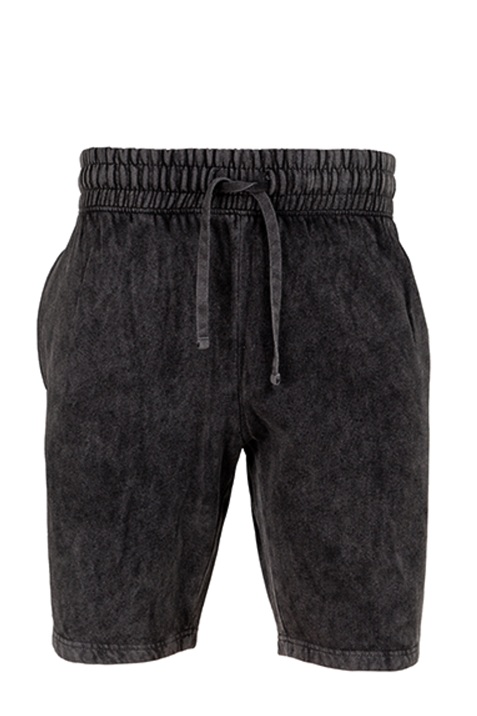 Vintage Mineral Washed Fleece Shorts Soft Cotton Blend Elastic Waistband