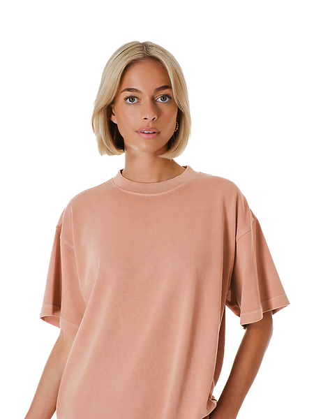 Oversized Short Sleeve Tee 100% Combed Cotton Vintage Wash