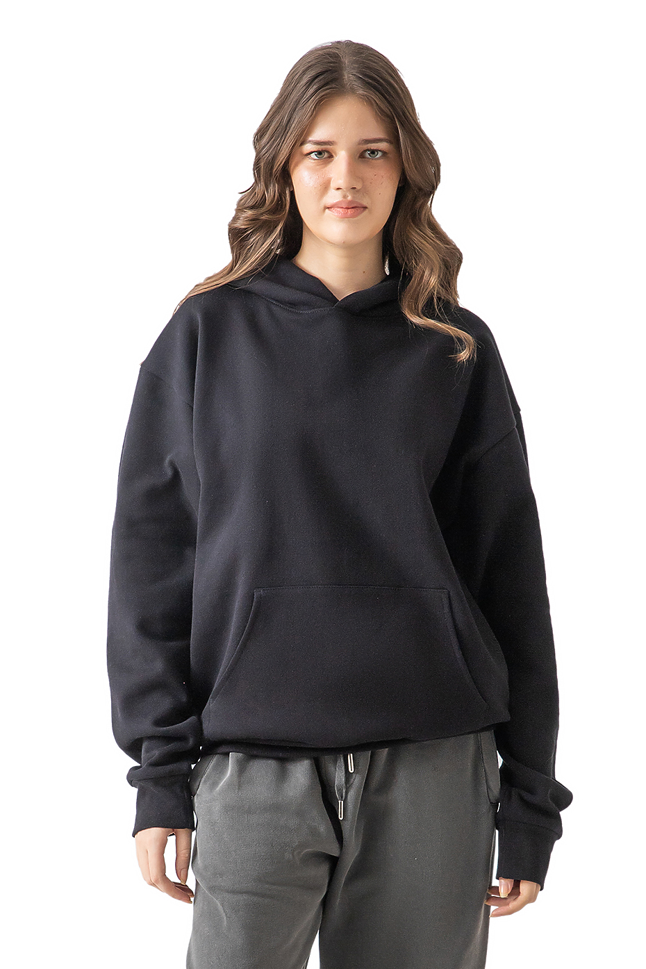 ZS4080 Essential Oversized Pullover Hoodie Relaxed Fit Pigment Dyed