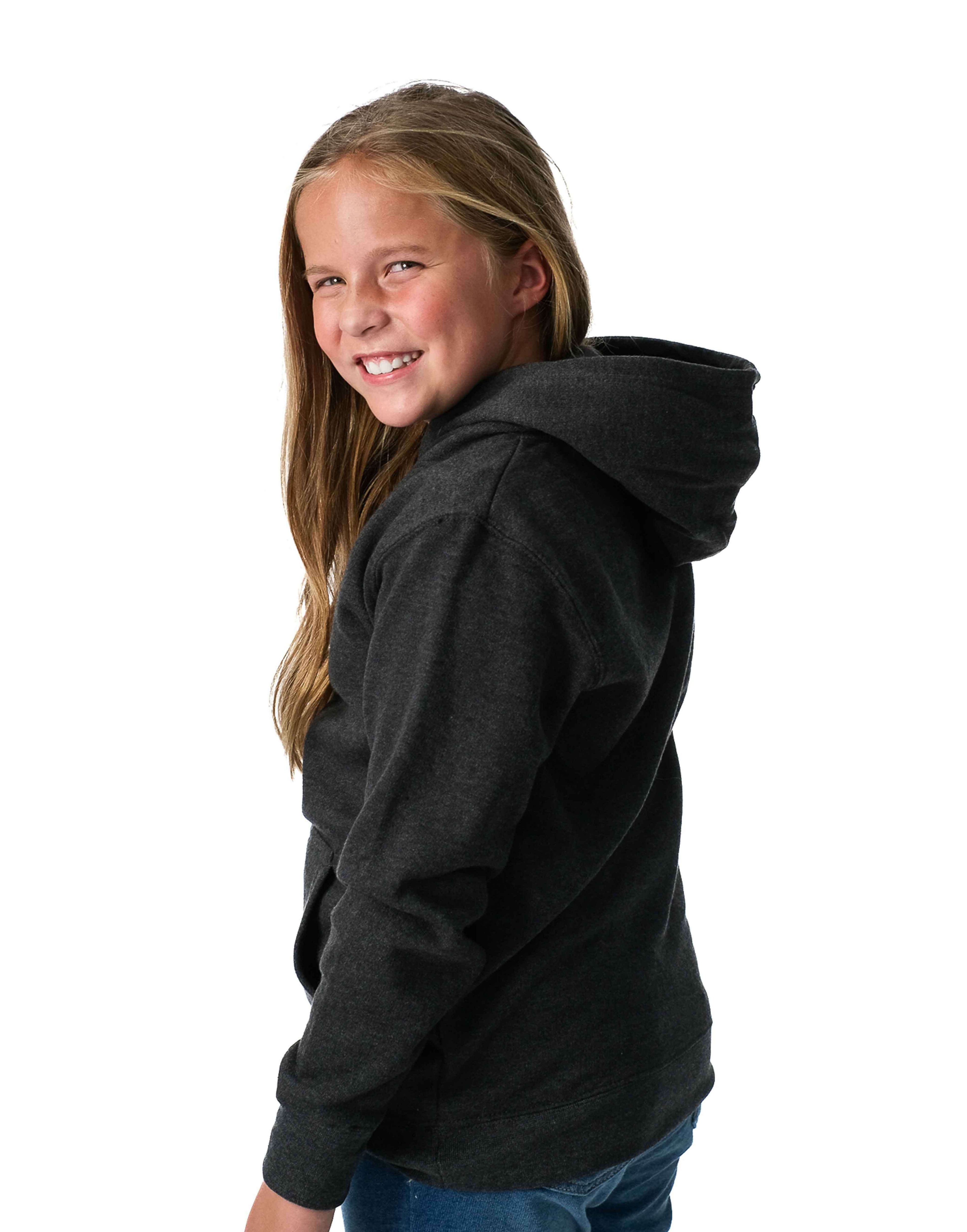 Youth Classic Pullover Hoodie Cotton-Poly Fleece Jersey-Lined Kangaroo Pocket