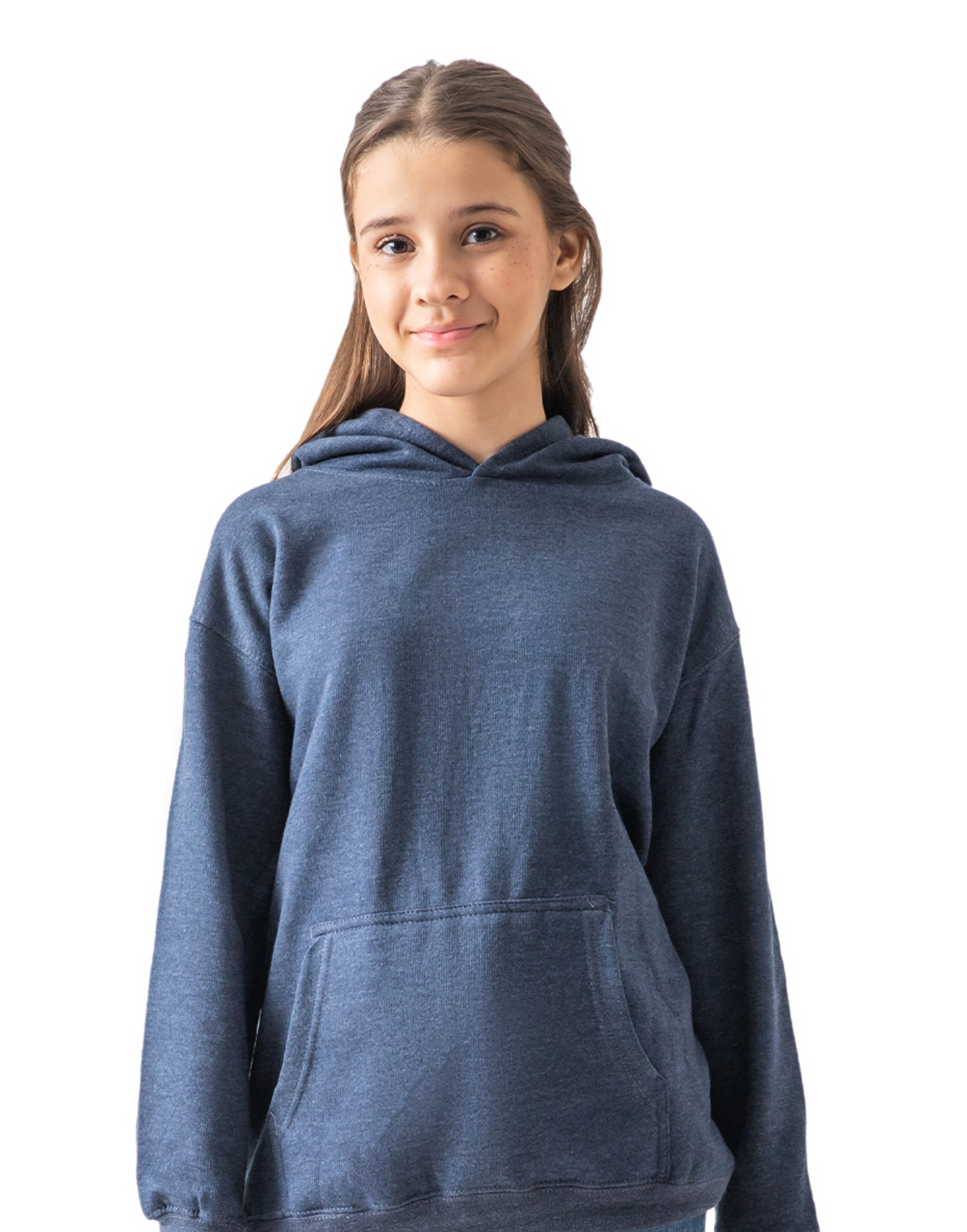 Youth Classic Pullover Hoodie Cotton-Poly Fleece Jersey-Lined Kangaroo Pocket