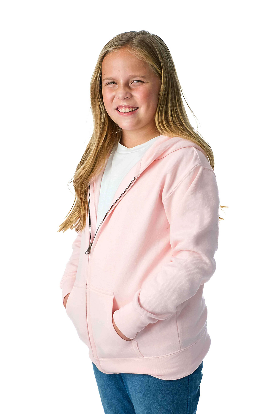 Youth Classic Zipper Hoodie Fleece Lined YKK Full Zip