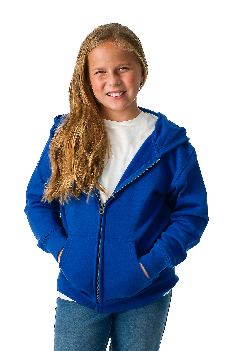 Youth Classic Zipper Hoodie Fleece Lined YKK Full Zip